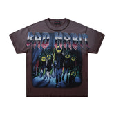 Rare Peace Sunset Fade Crystal Graphic Oversized Street Tee