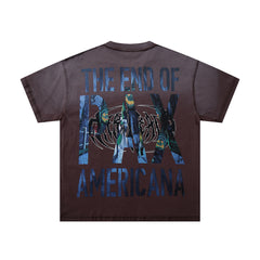 Rare Peace Sunset Fade Crystal Graphic Oversized Street Tee
