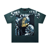 Rare Peace Vintage Rhinestone Graphic Oversized Street T-Shirt